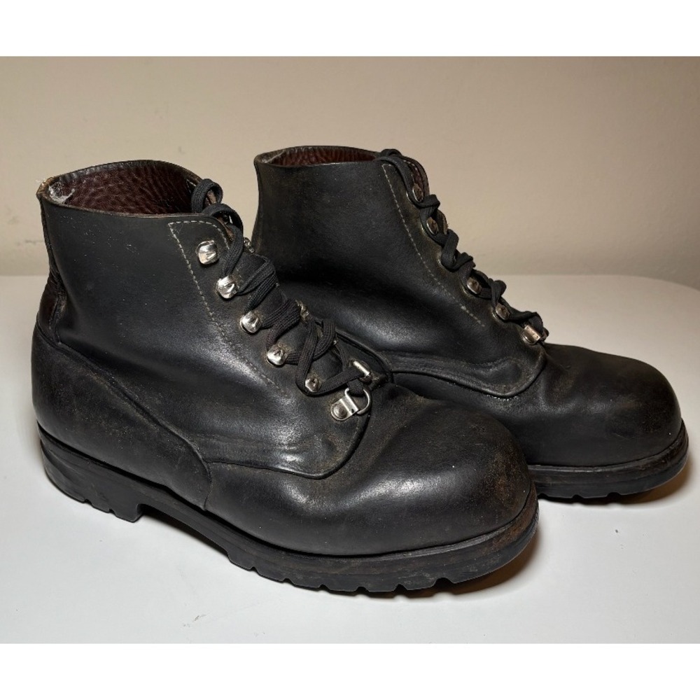 Vintage 80s Military Leather Boots Veltheim Mountaineering Swiss | Size 8 (26cm) - Picture 6 of 9